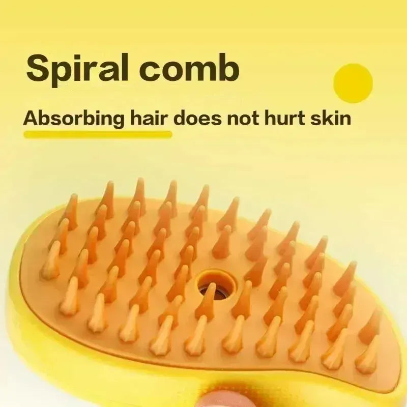 3-in-1 Pet Steamy Brush – Electric Grooming, Shedding & Massage Tool for Cats & Dogs