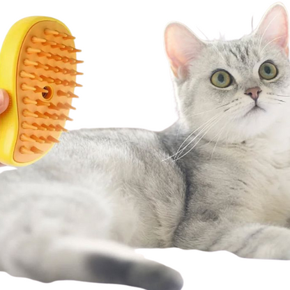 3-in-1 Pet Steamy Brush – Electric Grooming, Shedding & Massage Tool for Cats & Dogs