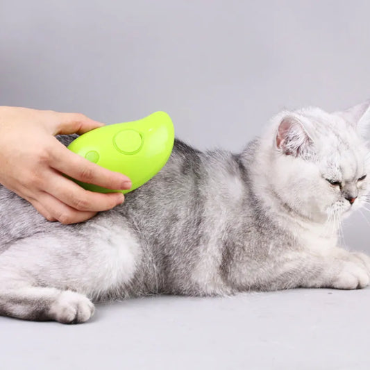 3-in-1 Pet Steamy Brush – Electric Grooming, Shedding & Massage Tool for Cats & Dogs